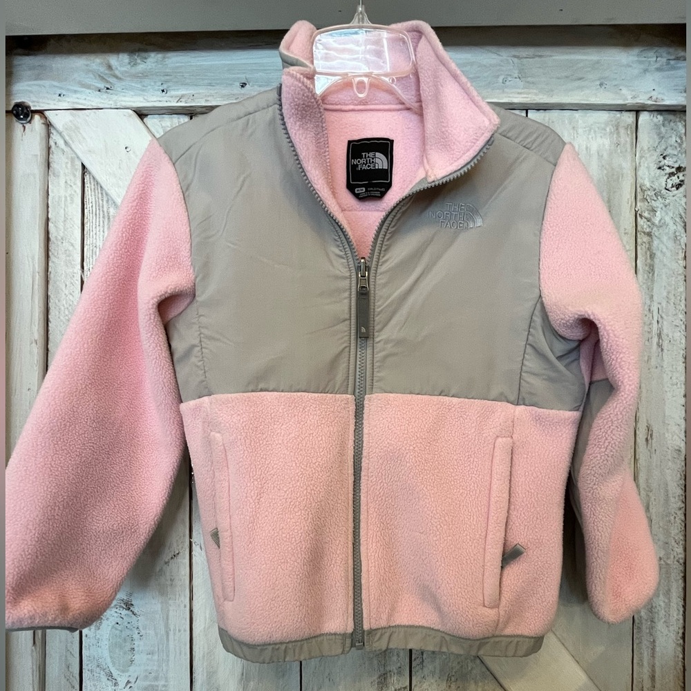 The North Face Denali Pink Gray Fleece Polartec Winter Jacket Coat Girl’s - M